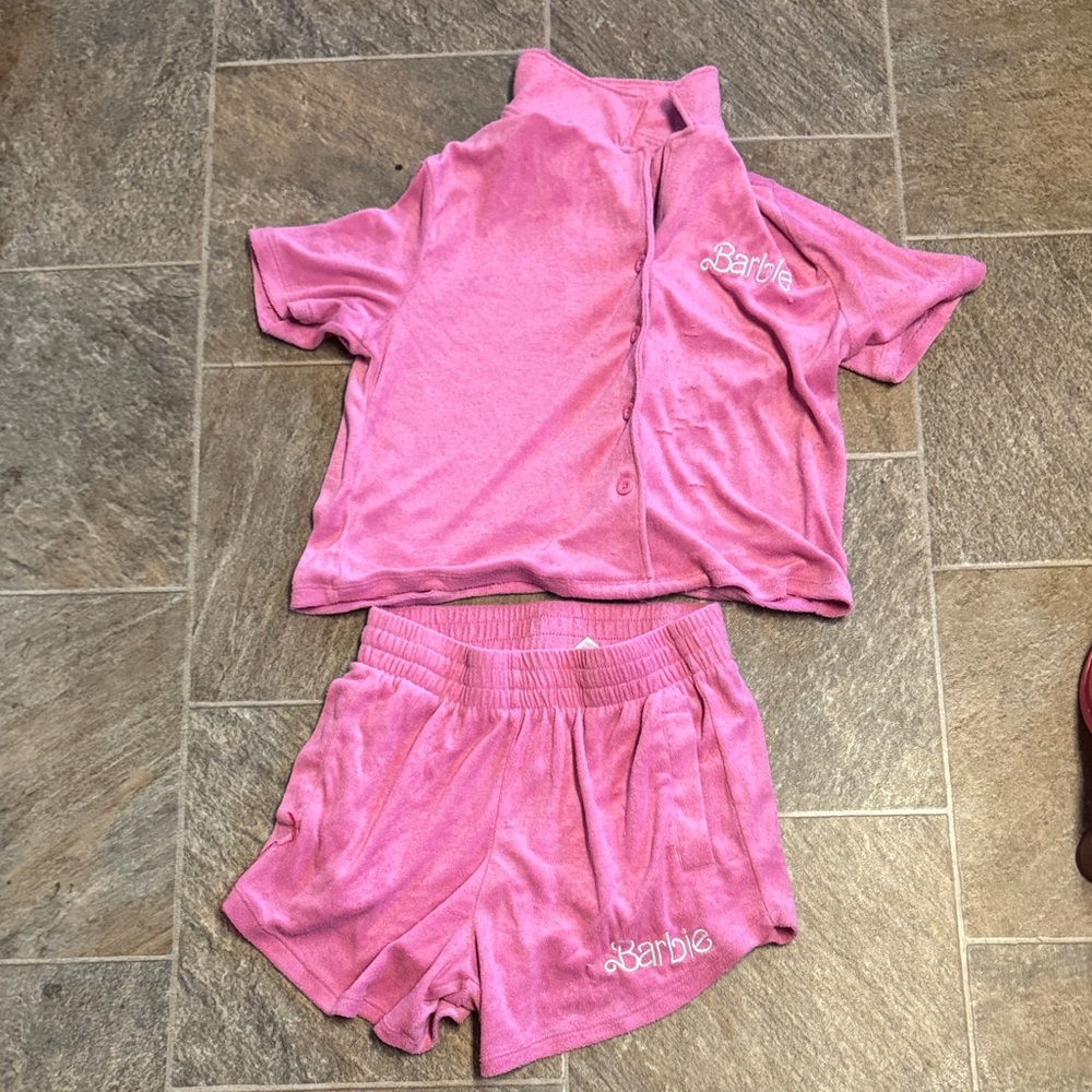 Barbie Pink Velour Sleep Set